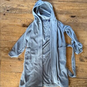 Lands End Kids Gray Hooded fleece robe